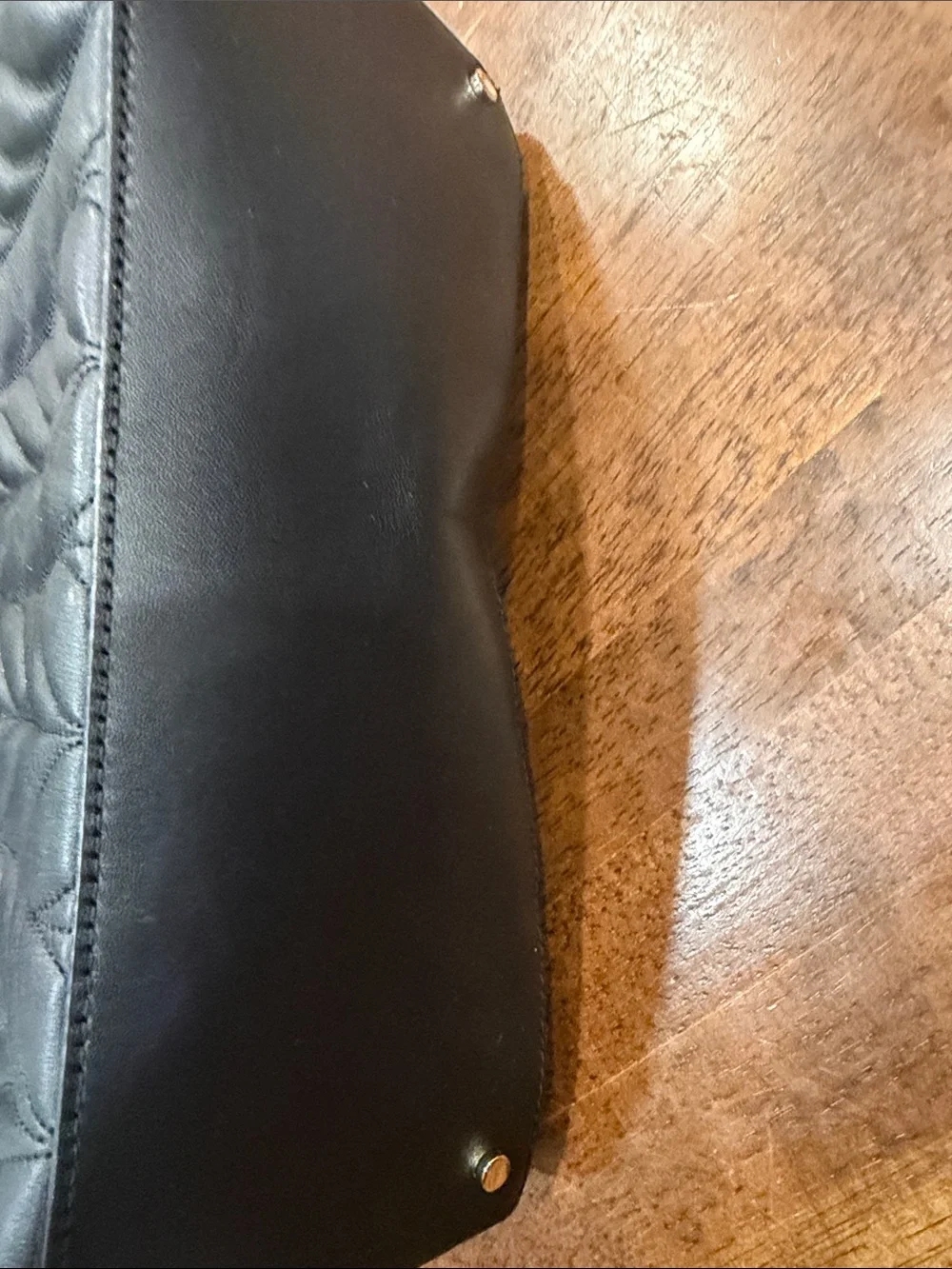 kate spade Black Quilted Leather Tote with Chain Accents